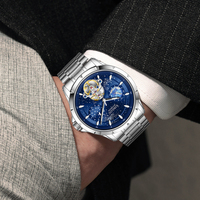 Montre mécanique pour homme de luxe, fabrication de montres en acier inoxydable de haute qualité, logo personnalisé OEM, cadran ciel étoilé