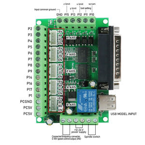 HLTNC Interfaz de placa de ruptura CNC MACH3 de 5 ejes con cable USB DB25 para controlador de accionamiento de motor paso a paso - Product Image 5