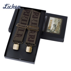 Commercio all'ingrosso 5cm di larghezza tinta unita regolabile 4 Clip X-Back Heavy Duty Clip <span class=keywords><strong>Mens</strong></span> bretelle pantaloni elastici bretelle - Product Image 3