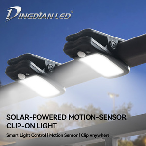 Dingdian lampu Sensor gerakan Led, lampu luar ruangan anti air 1200mah Clip-on lampu surya 60Led lampu Super terang - Product Image 2
