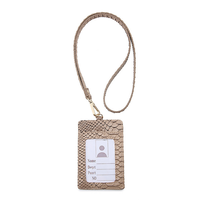 Nouvelle mode porte-carte d'identité en cuir PU Crocodile Bus Badge lanière carte pochette portefeuille cou sangle Clip fermeture pour cartes de crédit