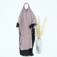 Islam Borka Chador Nida Niqab Burqa Overhead Tie Back Instant Hijab Jilbab Chador Long Khimar Avec Cravate Femmes Musulmanes Hijab Écharpe