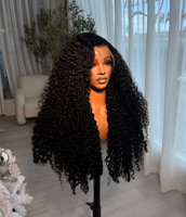 Perruque Pixie Bouclée Prête à Porter en Cheveux Humains Brésiliens, Sans Colle, Vente en Gros, Cheveux Naturels avec Perruques Frontales HD Full Lace pour Femmes