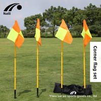 Kit de cônes de marquage pour entraînement de football à insérer au sol (poteaux de signalisation, poteaux de délimitation, drapeaux de coin) - Cônes en PVC de 1,5 m pour usage multisports