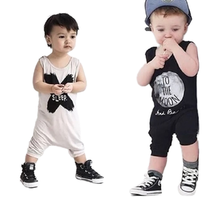 Don't Sleep Dark Kids Tales Casual Patrón sólido Kidsren's Vest Jumpsuit Summer Baby Crawling Suit Baby Jumpsuit - Product Image 6