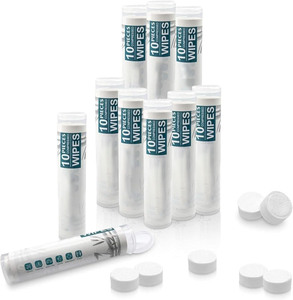Vente directe usine – Lot de 10 serviettes/lingettes jetables en rayonne compressée 100 % non tissée, à séchage rapide, emballées en tube - Product Image 1