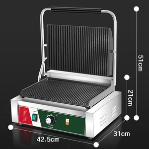 Machine à <span class=keywords><strong>panini</strong></span> commerciale, plaque chauffante électrique, gril à <span class=keywords><strong>panini</strong></span>, mini-gril pour <span class=keywords><strong>viande</strong></span> frite, pour restaurant - Product Image 4