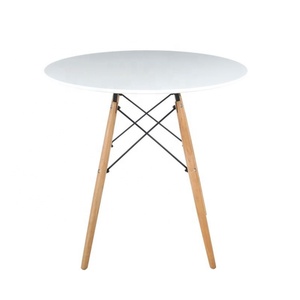Mesa de Comedor Redonda Moderna de Madera MDF Blanca con Patas de Metal y Tubos Metálicos, Económica y Elegante, para Banquetes, Venta Caliente 2026 - Product Image 1