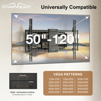Soporte de Pared Articulado para TV de Acero Laminado en Frío, para Pantallas LCD LED de 50-120 Pulgadas, Giratorio 120 Grados, 80kg/176lbs