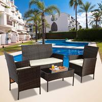 Günstige 4 Stück Rattan Wicker Gartenmöbel Verkauf Garten Set Rattan Sofa Patio Outdoor Rattan Möbel