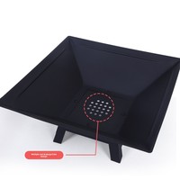 Barbecue portable multifonctionnel NFS au charbon de bois, avec revêtement en poudre, pour extérieur et cour, double usage