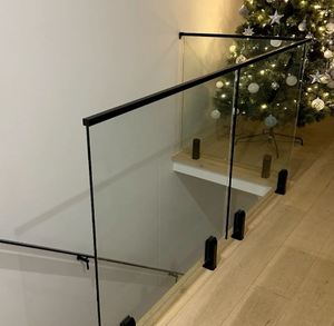 Matte Black Glass cầu thang hàng rào Spigot lan can kẹp và khung phụ kiện cho nhà ban công boong ban công lan can trong nhà lan can - Product Image 1