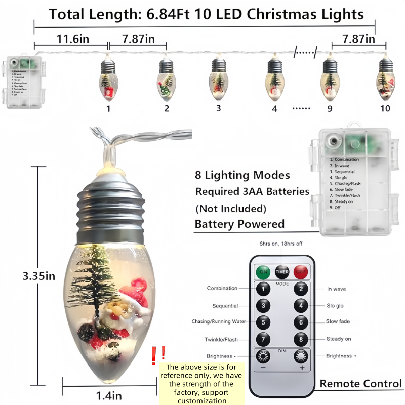 Ledora Lighting Warm White Christmas Tree String Lights - IP44 Waterproof LED Decoration