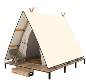 Tente de glamping de luxe moderne et personnalisée en forme de A pour l'extérieur, avec entrée triangulaire imperméable, idéale pour le camping en style campagnard - Product Image 1