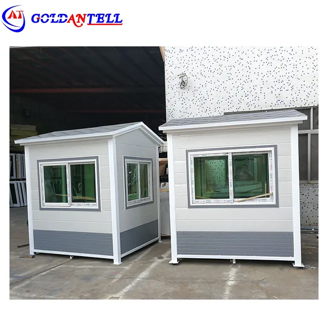 Effen Staal Fabricage En Bouw Beweegbare Guard Huis Outdoor Security Booth Wachthuisje Kiosk