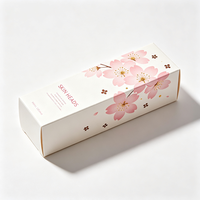 Boîte de soin de la peau personnalisée de luxe avec estampage à chaud en feuille d'or, motif fleurs de cerisier, livraison express en 72h, emballage cadeau en carton imperméable