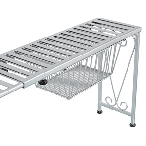 Organizzatore da appoggio in metallo argentato con cassetto estraibile, espandibile, <span class=keywords><strong>per</strong></span> <span class=keywords><strong>cucina</strong></span> e bagno - Product Image 6