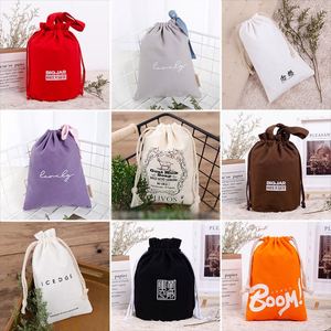 New <b>Small</b> <b>Bag</b> With Strings for <b>Small</b> Businesses Custom Organic Canvas Cotton <b>White</b> Mini Lightweight Gift <b>Bags</b> With Logo - Product Image 6