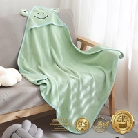 Serviette de bain à capuche pour bébé en coton premium, poncho absorbant et écologique, motif animal de dessin animé, 35x35 pouces
