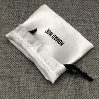 Sac à cordon en satin de coton avec logo personnalisé, pochette anti-poussière soyeuse pour l'emballage de bijoux, pour cadeaux ou promotions