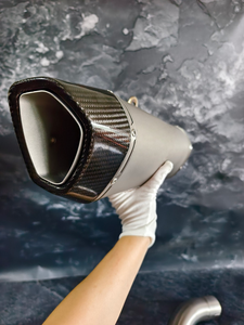 Pot d'échappement modifié S-C pour Hypermotard 950, design flamme <span class=keywords><strong>scorpion</strong></span> - Noir/Argent, échappement de moto - Product Image 4