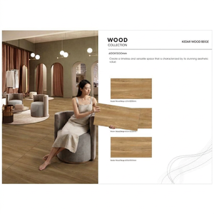 Azulejos de Porcelana con Aspecto de Madera Rústica Marrón, 2x4 Pies, Superficie Brillante, para Interiores Residenciales de Primera Calidad, Pisos y Paredes - Product Image 3