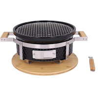 Barbecue Kamado SEB Habachi moderne en acier inoxydable, fumoir en céramique de table, barbecue portable au charbon de bois, commande tactile, camping