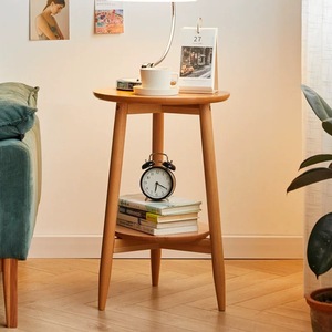 Bona <b>Gold</b> Square Solid Wood <b>Side</b> <b>Table</b> Small <b>Round</b> Durable For Sofa Bedside Balcony Mini Corner Use - Product Image 2