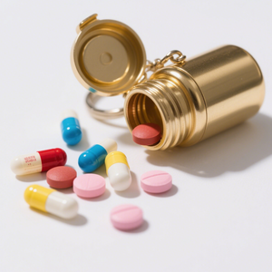 Customized Logo Travel Aluminum Drug Case <b>Box</b> Bottle Waterproof Medicine Metal <b>Pill</b> Holder With Keychain - Product Image 5