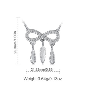 925 de plata esterlina amor eterno mejores amigos <span class=keywords><strong>para</strong></span> <span class=keywords><strong>siempre</strong></span> pluma COLLAR COLGANTE - Product Image 2