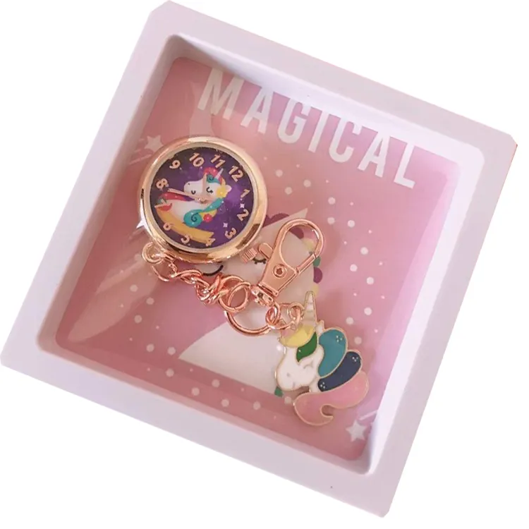 Diskon Besar Jam Tangan Saku Quartz Aloi Unicorn Jam Tangan Saku Quartz Wanita Liontin Tengkorak Perak Jam Tangan Saku