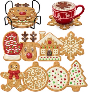 Kit de Coasters de Noël DIY en Diamant – 9 Pièces Mandala – Kits d'Art Diamant pour Adultes - Product Image 1