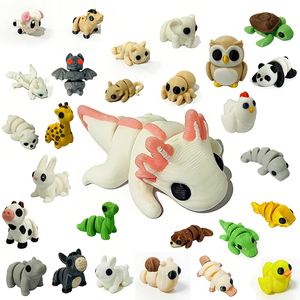 Mini-animaux imprimés en 3D pour enfants, petites figurines imprimées en 3D pour cadeaux de fête, échanges, jouets articulés flexibles anti-stress - Product Image 1