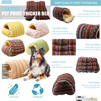 COLLABOR 9 Farben Oxford-Druck Handgefertigte Hundebetten OEM ODM Anti-Angst Hunde- und Katzenbetten Umweltfreundliche PP-Baumwolle Luxus-Hundebett