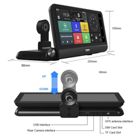 Dash Cam Dashboard 8 Inch Android Dash Camera Parking Car Dvr Rearview Mirror Video Recorder 4G Network GPS Navigator.