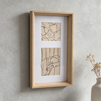 Cadre photo en MDF à deux ouvertures avec passe-partout blanc, cadre photo vertical en bois profond pour décoration murale