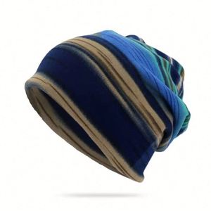 New Striped Two Usages Slouch <b>Hat</b> Women Lady Autumn Winter Outdoor Fashion Beanie Slouch <b>Hat</b> - Product Image 1