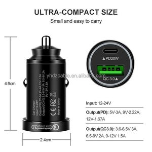 ที่ชาร์จในรถยนต์อัจฉริยะรุ่นใหม่ PD+QC3.0 PD20W ช่องเสียบ USB คู่ และพอร์ต Type-C สำหรับชาร์จโทรศัพท์มือถือแบบเร็ว ที่ชาร์จในรถยนต์อเนกประสงค์ - Product Image 2