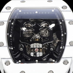 <span class=keywords><strong>Montre</strong></span>-bracelet manuelle Rich 052 White Carbon Exoskeleton Skull Tourbillon Cybernetic pour homme, style néon dystopique - Product Image 2