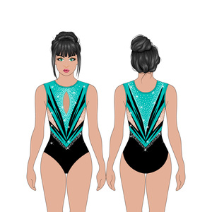 Disfraz de <span class=keywords><strong>gimnasia</strong></span> de plumas naranjas decoradas con diamantes de imitación personalizados con mangas largas de <span class=keywords><strong>malla</strong></span> - Product Image 6