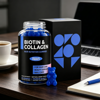 Gummies multi-collagène avec biotine et vitamine C - Complément pour la peau, les cheveux et les ongles pour femmes, usage adulte, support OEM
