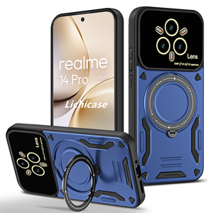 Lichicase Soporte portátil Ventana de vista grande Magnética 2 en 1 Armor Phone Case para <span class=keywords><strong>Oppo</strong></span> Reno 14 14 Pro 14F Cover - Product Image 3