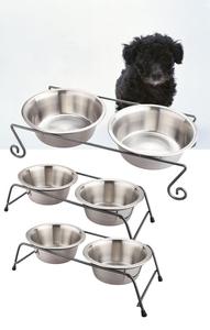 Stand Basic Twins Roestvrij Pet <span class=keywords><strong>Feeder</strong></span> Voor Grote Hond - Product Image 2