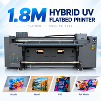 Imprimante UV hybride à plat de 1,8 m (Epson I3200 / Ricoh G6) avec impression automatique sur matériaux durs tels que l'acrylique et fonctionnalité rouleau-à-rouleau