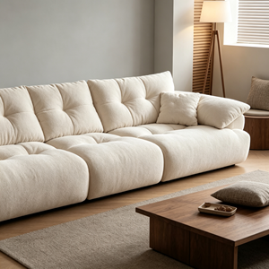 Sofá Moderno de Terciopelo de Tres Plazas con Brazos Redondos y Respaldo Suelto para Sala de Estar - Product Image 4