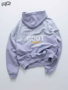 Sweat à capuche personnalisé pour homme, style américain, tendance, épais, simple, polyvalent, lavable, 100 % coton, imprimé, coupe ample - Product Image 3
