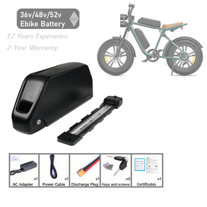점보 샤크 전기자전거 배터리 18650 21700 셀 36V 48V 52V 25Ah 전기자전거 배터리 팩 50A BMS (750W 1000W 1500W 전기자전거용) - Product Image 1