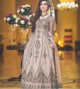 Elegant-Party-Wear Beautiful embroidery work on Stylish-Floor Length dress for party/Wedding wear -2020 - Product Image 1