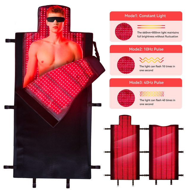 Full Body Pain Relief Red Light Therapy Mat 660nm 850nm Infrared Light Therapy Blanket for Commercial Use