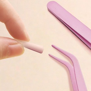 High-precision stainless steel false eyelash tweezers, <b>specially</b> designed for handmade and journaling purposes, with straight - Product Image 3